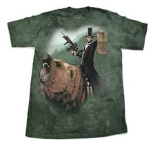 The Mountain Mens Abraham Lincoln The Emancipator On Bear Green Shirt New S, M