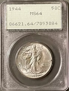 1944 Walking Liberty Half Dollar PCGS MS64 Old Green Holder (OGH) - Picture 1 of 2