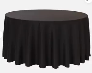 Black Round Table Skirt Throw Tablecloth Event Linen Wedding 73cm x 1.8m Diam - Picture 1 of 5