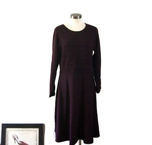 Jessica Howard Burgundy Cable Knit Sweater Dress Size 1X Knee Length Cozy - Picture 1 of 9