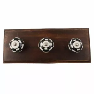 Madera Hecho a Mano Floral Toalla Ganchos Llave Perchas Pared Colgante Coat Ropa - Imagen 1 de 2