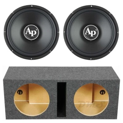 Paquete de caja de subwoofer de audio para automóvil Audiopipe TS-PP2-12-D4 doble 12 pulgadas 2000 W con puerto Foto 1 de 4