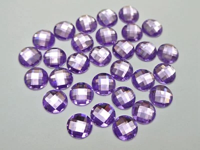 250 Acrylic Flatback Faceted Round Rhinestone Gems 8mm No Hole Color for Choice - Image 1 of 4