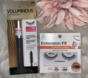 Loreal Voluminous Original Mascara In Blackest Black #310 & Ardell Extension FX - Picture 1 of 8