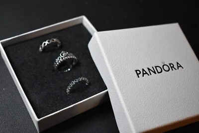 Pandora Princess and Heart ring - Silver - Excellent Condition - 3 - with bag - Image 1 of 4