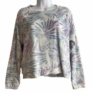 Love XOXO Juniors Top Size L Tie Dye Soft Fleece LS Polyester Blend Spandex - Picture 1 of 8