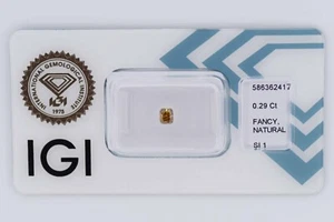 💎Fancy Diamant Intense G. Brownish Yellow - 0.29 ct. - SI1 - IGI Zertifikat 💎 - Bild 1 von 5
