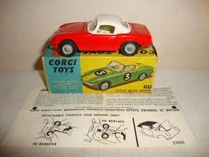 CORGI TOYS 319 LOTUS ELAN COUPE + DETACHABLE CHASSIS - NR MINT in original BOX - Picture 1 of 12