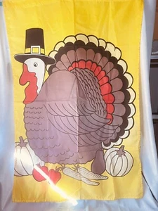 Bandera de pavo de acción de gracias ~ brillante multicolor 40x28 - Imagen 1 de 7