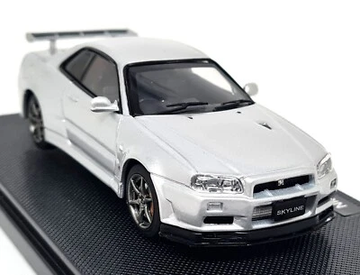 Ebbro 1/43 Nissan Skyline GT-R R34 V Spec II Silver Diecast Scale Model Car - Image 1 of 4