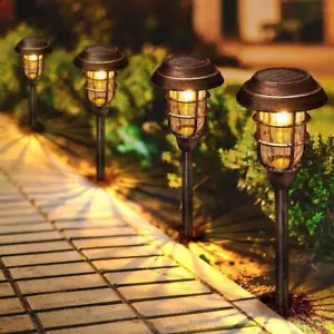 Cubilan Outdoor Bright Solar Pathway Lights 17.7" Waterproof, Bronze (8-Pack) - Picture 1 of 5