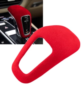 Red Alcantara Suede Shift Knob Handle Trim Plastic Cover Fits 19-23 Cayenne 9Y1 - Picture 1 of 6