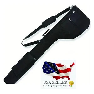 Golf Tragetasche 8-10 Golfschläger leichte faltbare Reisetasche mit Riemen schwarz - Bild 1 von 7