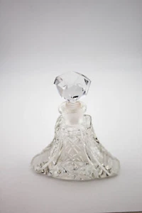 ANTIQUE ART DECO CUT CRYSTAL VANITY PERFUME BOTTLE - Picture 1 of 3