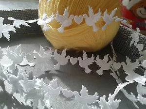 VINTAGE satin Dove lace trim ribbon WIDE BRIDAL CRAFTS card Classic - per Yard - Picture 1 of 3