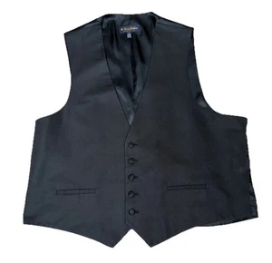 Brooks Brothers Men’s Black 100% Silk Adjustable Formal/Tuxedo 2-Pocket Vest XL - Picture 1 of 8