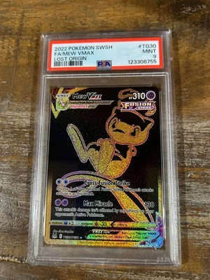 POKEMON 2022 Lost Origin Full Art MEW VMAX #TG30 PSA 9 Mint RARE - Image 1 of 2