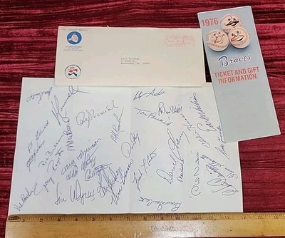 ATLATNTA BRAVES 1977 DE COLECCIÓN MLB Equipo respuesta de fans sobre membrete efímero Foto 1 de 4
