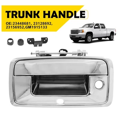 Chrome Handle Tailgate Key Hole w/ Fit Chevrolet 2014-2015 Silverado 1500 2500 - Image 1 of 4
