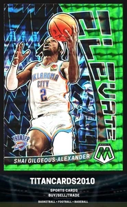 Shai Gilgeous-Alexander 2022-23 Panini Mosaic Green Prizm Elevate OKC Thunder - Picture 1 of 2