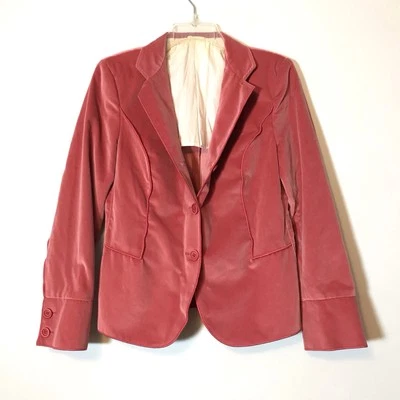 Chaqueta Blazer Brunello Cucinelli Rosa Pomelo Terciopelo Piping Mujer Talla 42 Foto 1 de 4