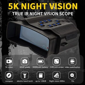 5K 4K 2K 10X Digital Zoom Night Vision Hunting Binoculars Scope Camera 10000mAh - Picture 1 of 16