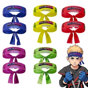 DAOOZHU 10 pezzi Fascia Ninja Fascia Ninja Bambini Riutilizzabile Fascia per - Foto 1 di 24