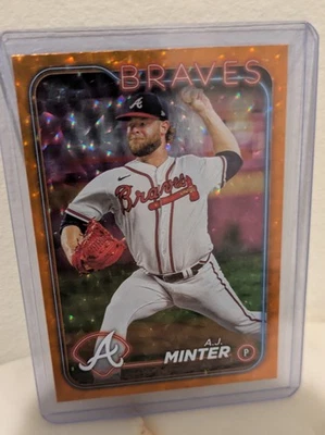 2024 topps series 2 A.J. Minter #539 Orange Foil Crackle 197/299 - Image 1 of 4