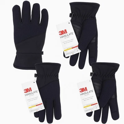 2x Guantes Spyder Core Conduct Negros Grandes Pantalla Táctil Compatible Cuero 4 Manos Foto 1 de 4