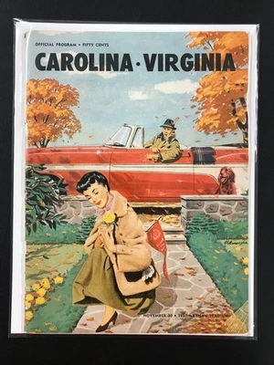 1957 Carolina Tar Heels Vs. Virginia Cavaliers Game Program NCAA Football CLEAN! - Image 1 of 4