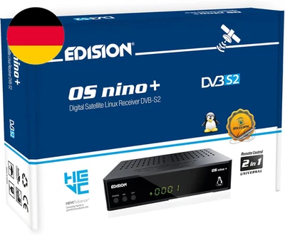 Edision OS NINO+ Full HD Linux E2 Sat Receiver H.265/HEVC (1X DVB-S2, 2X USB, HD - Bild 1 von 4