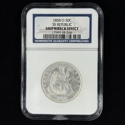1858-O 50C NGC SS REPUBLIC Shipwreck Seated Liberty Half Dollar - Image 1 of 4