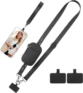 Cordon de Téléphone Bandoulière Bracelet, Clip et Go Strap pour Téléphone avec Portefeuille Cro - Photo 1 sur 12