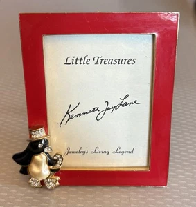 Kenneth Jay Lane KJL Penguin Picture Frame Enamel Pearl Crystal Little Treasures - Picture 1 of 9