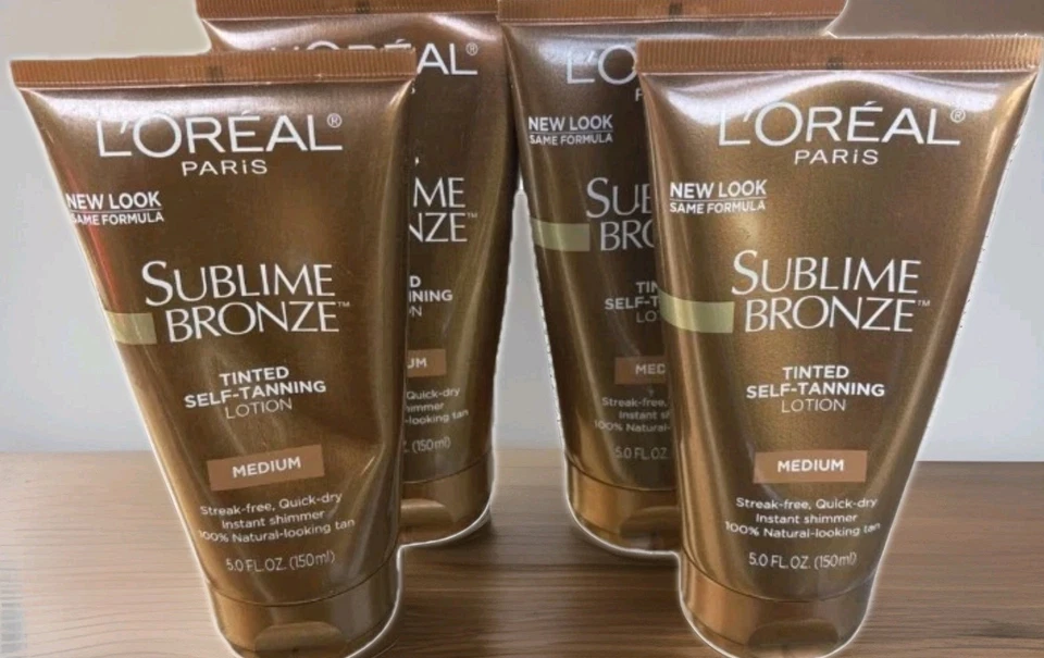 4 PACK L'Oreal Paris Sublime Bronze Tinted Self Tanning Lotion Medium Tan 5 oz.  - Image 1 of 1
