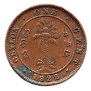 1 CENT 1922 CEYLAN / CEYLON - Sri Lanka - Imagen 1 de 2
