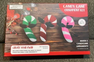 2023 ECCOLO CRAFT KIT 3 CANDY CANE STUFFED FELT ORNAMENTS AGE 12+ NIB - Picture 1 of 2
