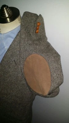 Blazer Abrigo Deportivo Vintage 40R Colorido Marrón Tweed Caza Codo Parche Chaqueta  Foto 1 de 4