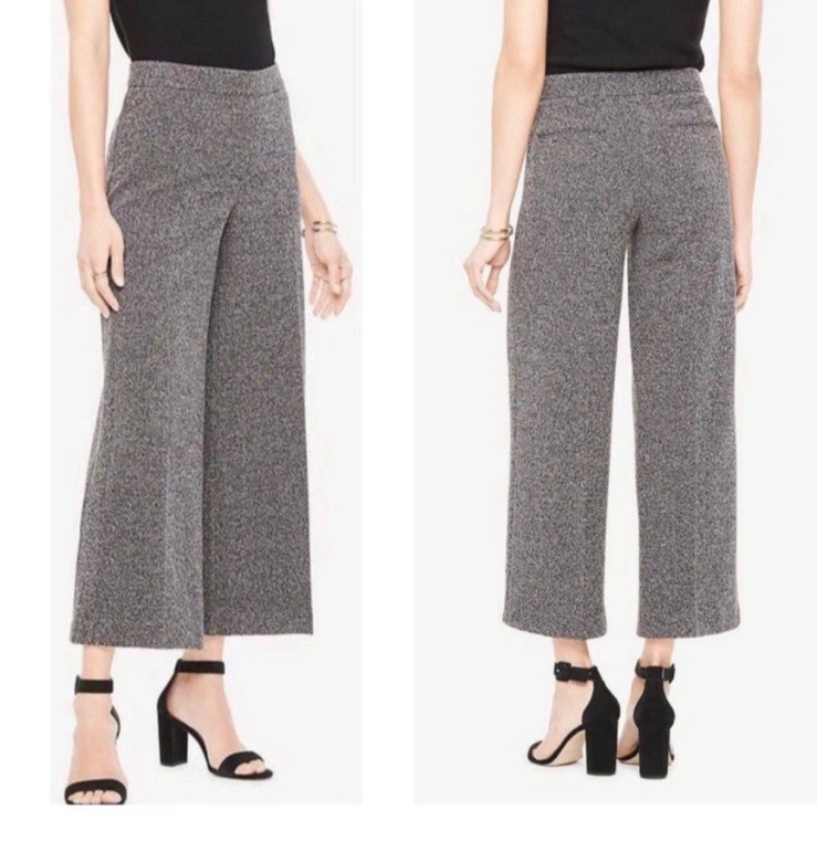 Pantalones cortos Ann Taylor 6P Petite para mujer gris frente plano tiro alto 💖MUY BUENOS Foto 1 de 4