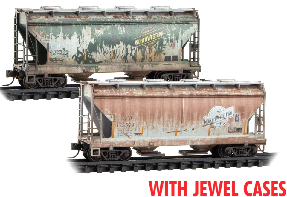 Micro Trains ~ N Scale ~ Chicago & North Western Hopper ~ Weathered ~ 98305084 - Image 1 of 1