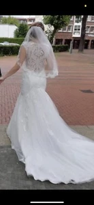 Brautkleid Mit Spitze Gr.40-42 Meerjungfrau fit&flare Ivory figurbetont - Bild 1 von 5