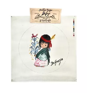De Grazia My Little Pink Bird Cross Stitch Printed Canvas for Embroidery NEW - Picture 1 of 6