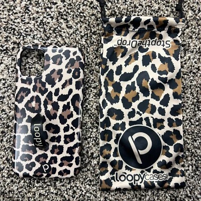 Funda tipo teléfono iPhone 11 10 Loopy bolsa 6,1” estampado animal marrón mano derecha mate Foto 1 de 4