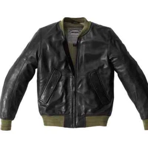 Spidi Super Leather Semi Waterproof Jacket - Black / Green size 52 - Picture 1 of 1