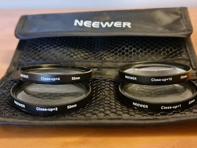 52mm Close-Up Macro Lens Filter Set +1 +2 +4 +10 in Soft Pouch - M1187 - Image 1 of 2
