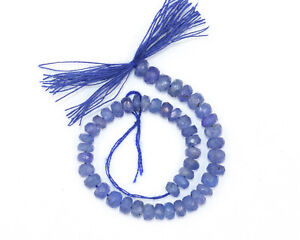 Natural Tanzanite Gemstone 4-5 mm Rondelle Faceted Jewelry Beads 5" Half Strand.