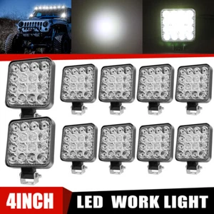 4INCH Square LED Work Flood Spot Lights Pods offroad Truck Off Road Tractor ATV - Picture 1 of 13