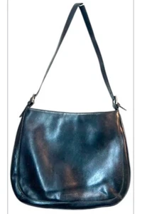 KENNETH COLE REACTION Mujer Bolso de Mano Negro Plata Cuero Moderno Gothcore y2k - Imagen 1 de 15