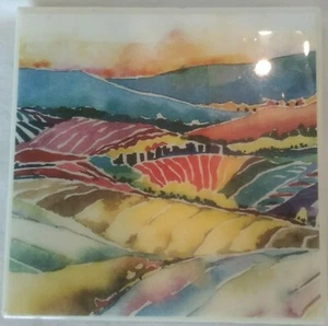 Sherri Reeve Maui Hawaii Watercolor Art Tile Signed - Picture 1 of 2