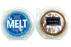 2-Pack Bath & Body Works SWEATER WEATHER & LEAVES Duo Fragrance Wax Melt 0.97 oz - Picture 1 of 4